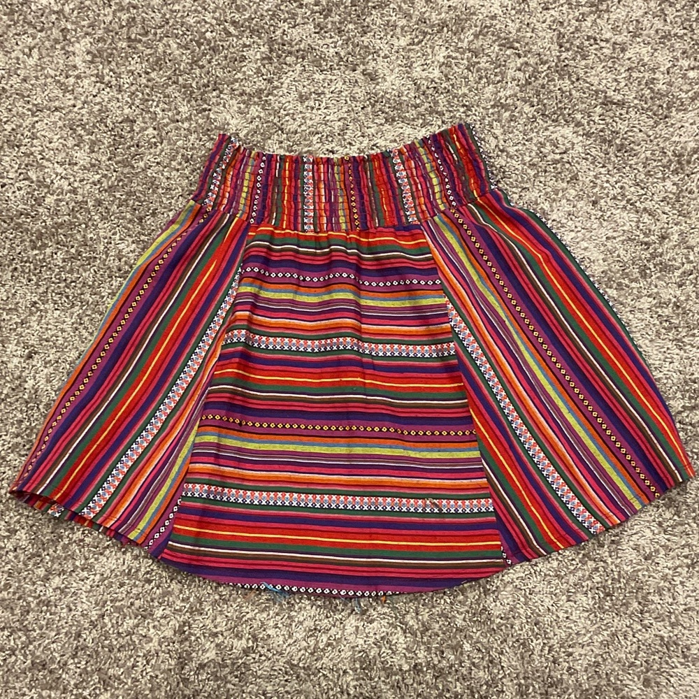 Sweet Claire Multicolor Striped A-Line Skirt, Size S
